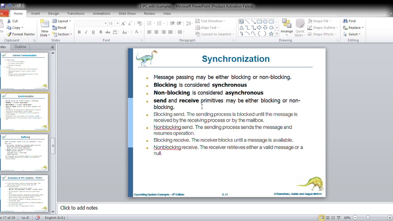 4 IPC Synchronization Buffering blocking non blocking