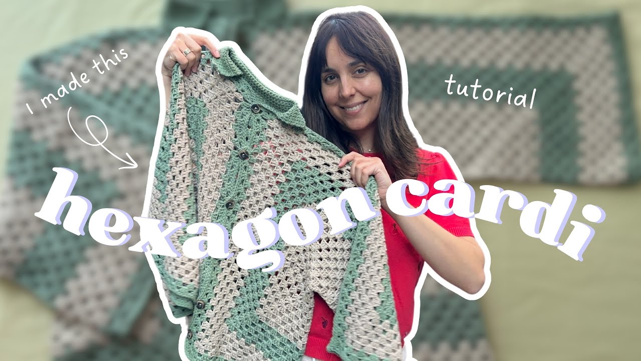 I made a HEXAGON crochet cardigan | TUTORIAL