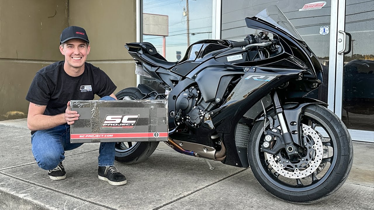 Установка выхлопной системы Yamaha R1 SC Project — НЕВЕРОЯТНЫЙ звук