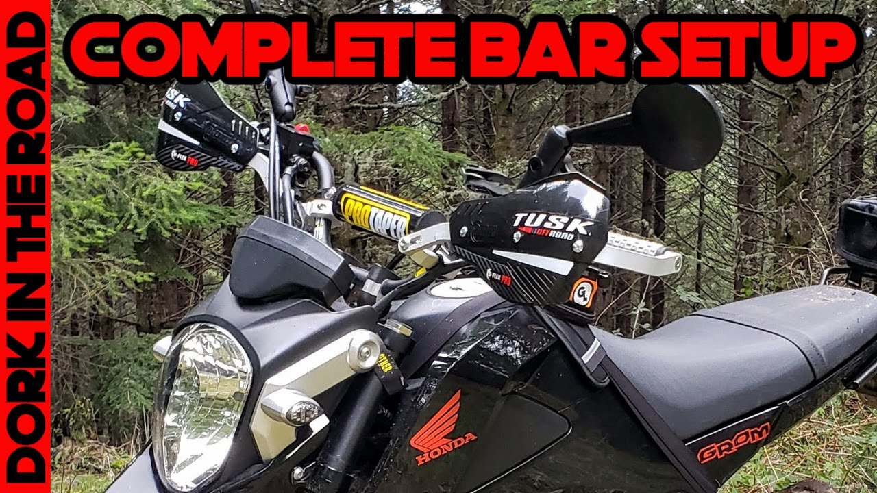 Adventure Grom Handlebar Setup: New Bars, Grips, Risers, and Mirrors + Clutch Cable Rerouting