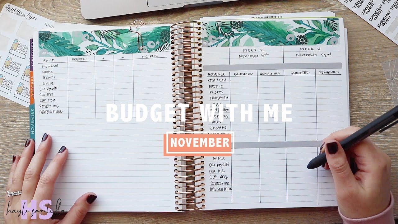 BUDGET WITH ME | NOVEMBER 2019 SETUP | Hayle Santella