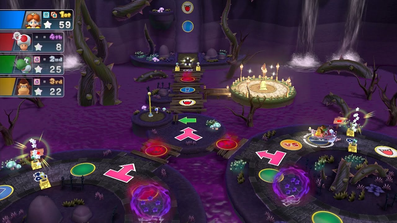 Mario Party 10 Mario Party #755 Daisy vs Toad vs Yoshi vs DK Haunted Trail Master Difficulty