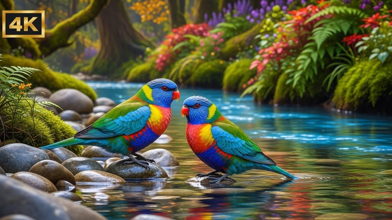 Healing Piano Music with Bird Sounds and River Flow for Deep Sleep and Quiet Study