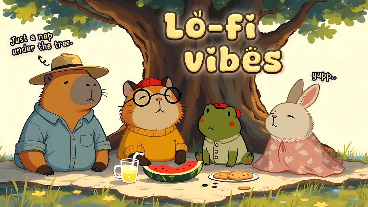 Lo fi Picnic Vibes 🍉🐾  Chill Moments with Capy & Friends