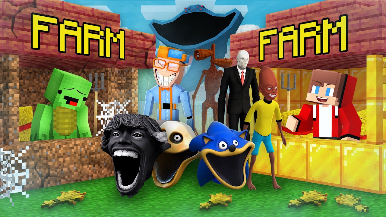 Mikey POOR vs JJ RICH Mob Farm Survival Battle in Minecraft (Maizen)