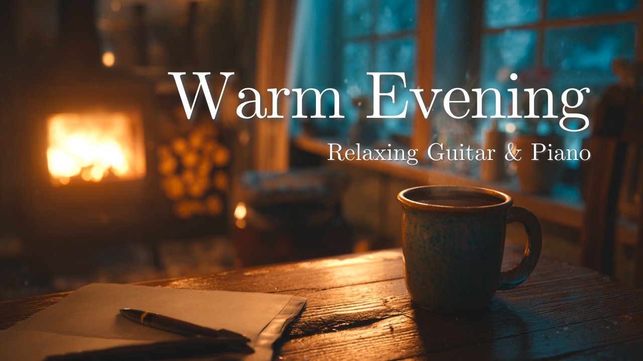 Warm Evening & Hygge Fireplace ☕️ Relaxing Instrumental Music for Journaling, Study & Work