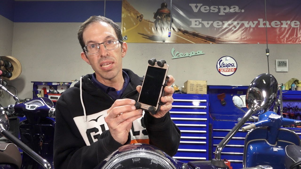 RAM Quick Grip Universal Phone Holder for Any Vespa, Scooter or Motorcycle