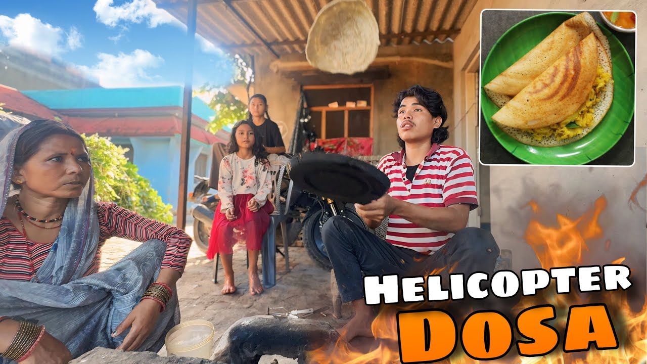 Making Helicopter Dosa in Desi Style 😅