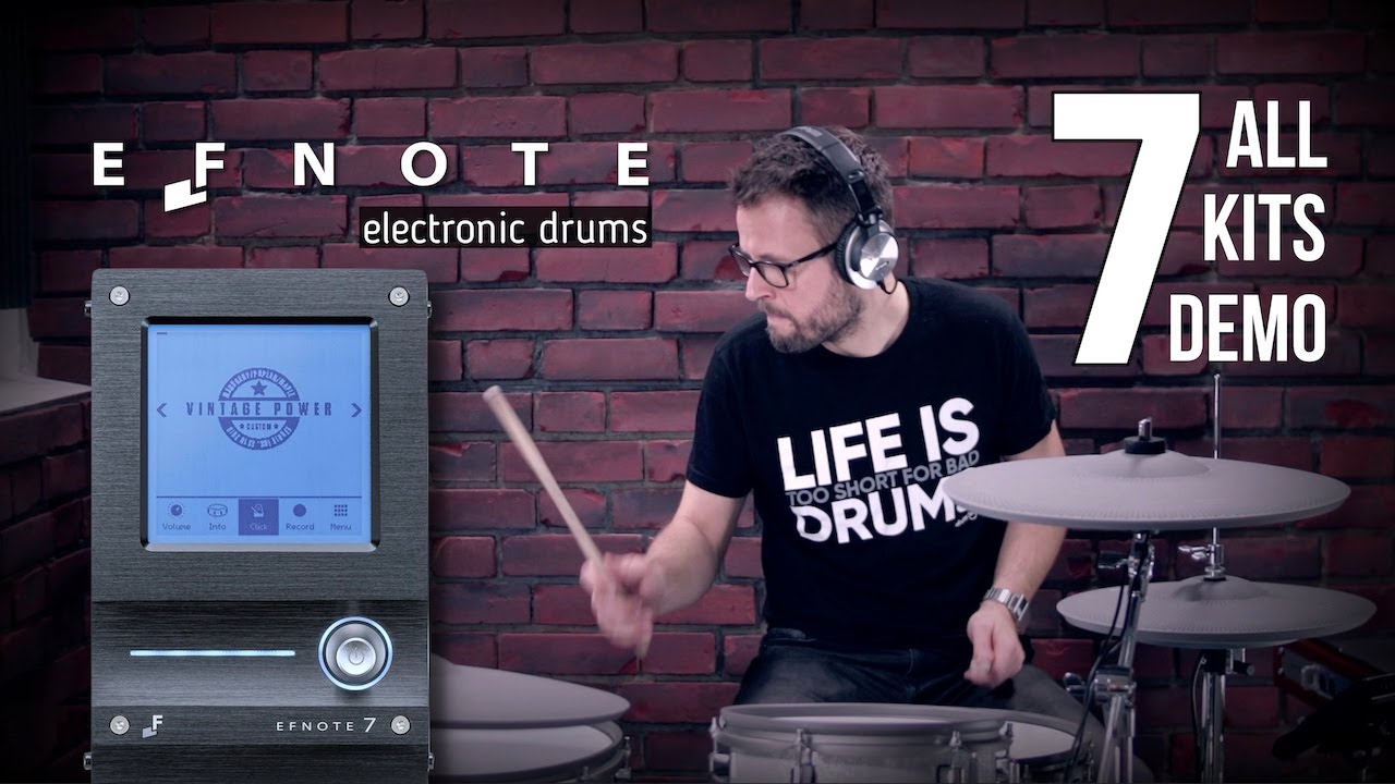 EFNOTE 7 electronic drumkit playing all kits sound module demo