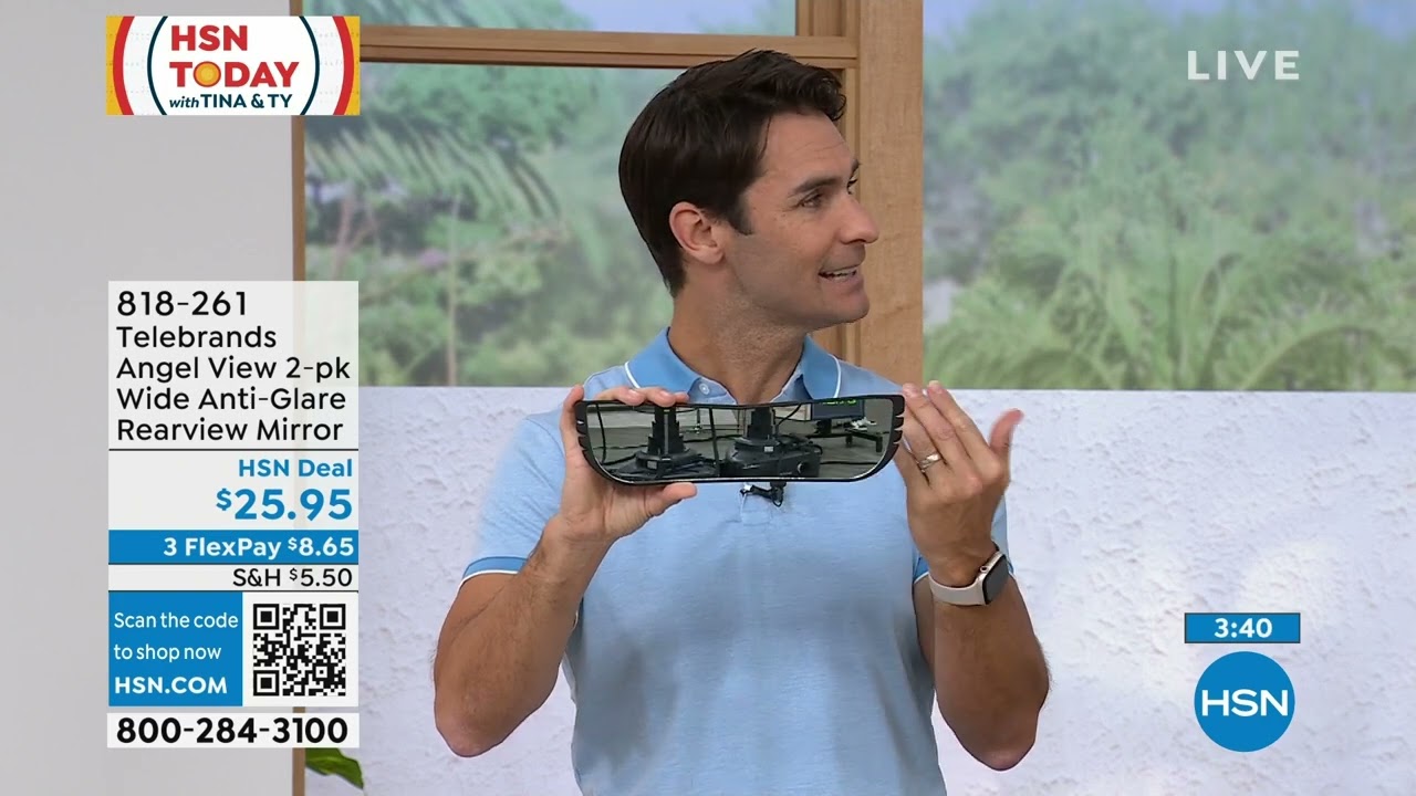 Telebrands Angel View 2pack Wide AntiGlare Rearview Mirr...