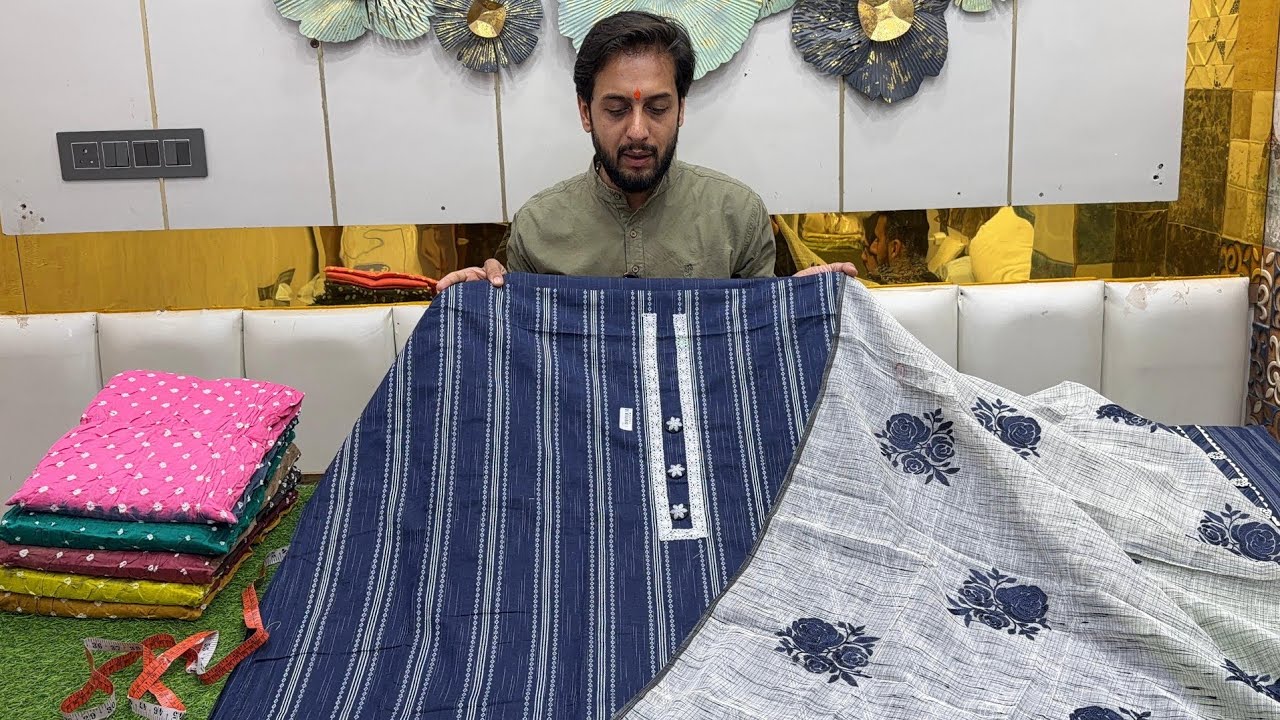 डेनिम कलर और जयपुर सूटों की वैरायटी ✨️| cotton suit | denim suit | jaipuri suit | bandhej suit 