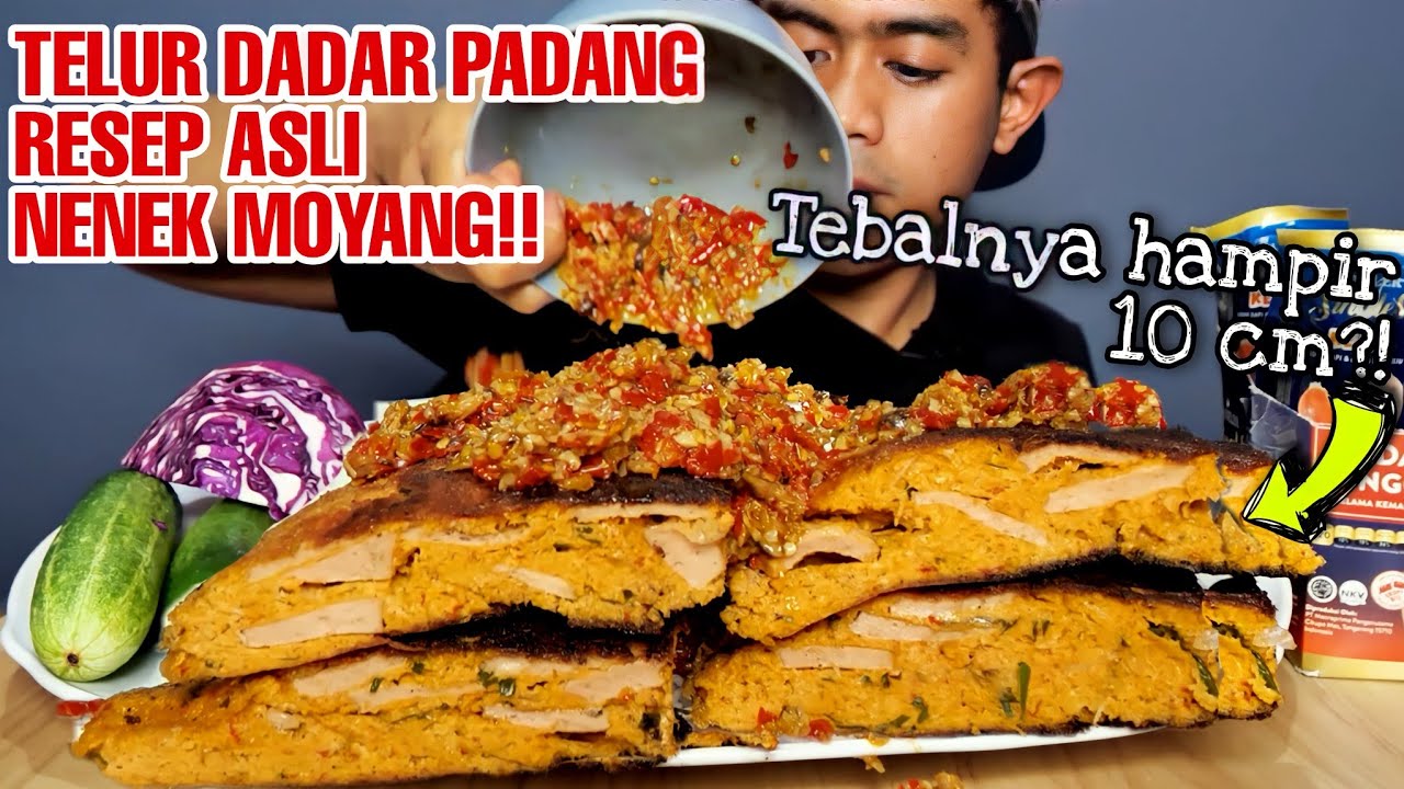 MUKBANG TELUR DADAR PADANG SUPER TEBAL, PAKE 10 TELUR BEBEK!