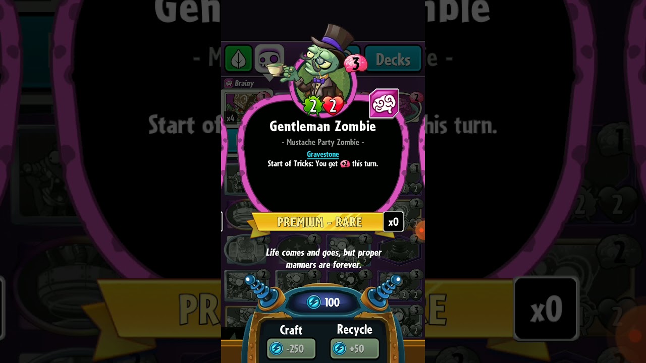 PLANTS VS ZOMBIES HEROES ALL ZOMBIES CARDS:BRAINY👽