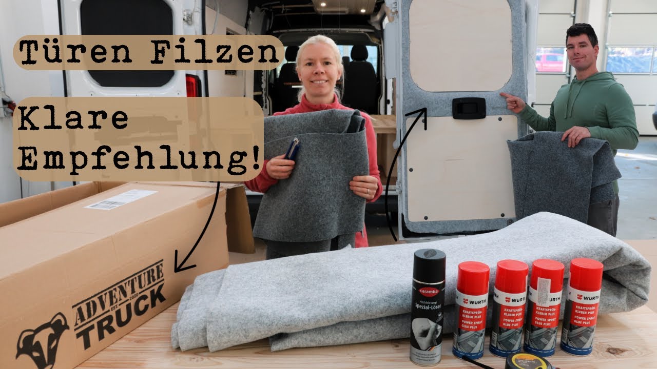 Hecktüren filzen im Campervan - Anleitung | Adventure Truck Filz | Ducato Ausbau Vlog Teil 8