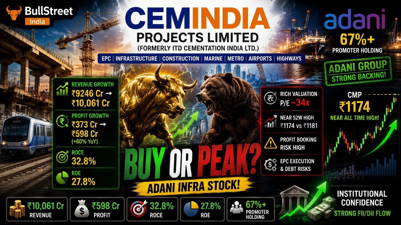 Cemindia Projects Analysis | Adani Infra Stock &ndash; Buy or Peak Zone? | BullStreet India