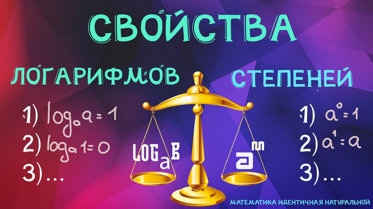 Свойства логарифмов и степеней