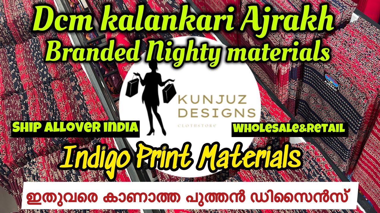 Ajrakh kalankari &Indigo print Nighty materials ✌️✨🦋