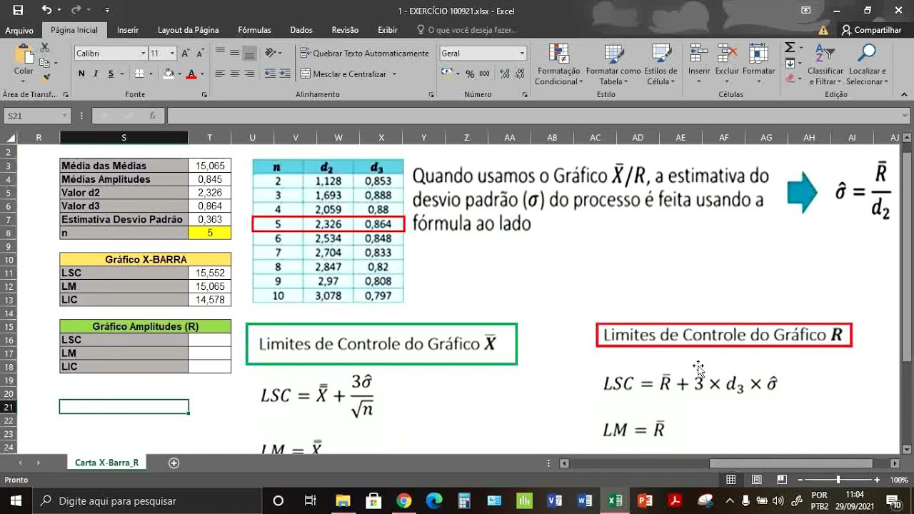CARTA X BARRA R