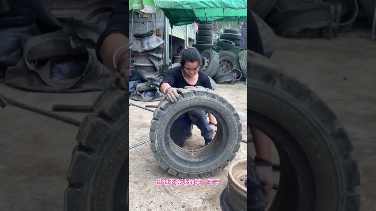 Forklift Puncture Tire Inner Tube Repair!