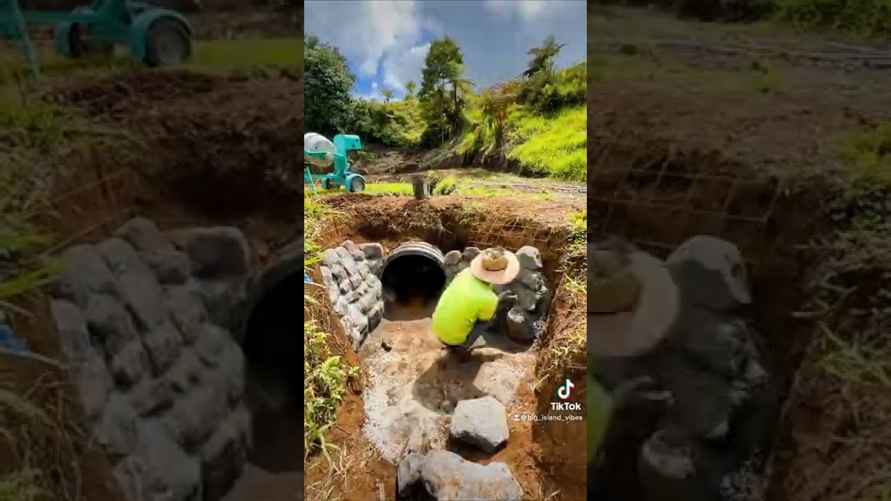 Building a new culvert on the farm