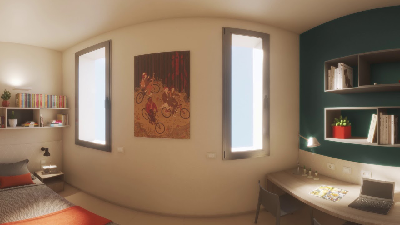 DOUBLE ROOMS (360&deg;render) @ Hunimed Student House