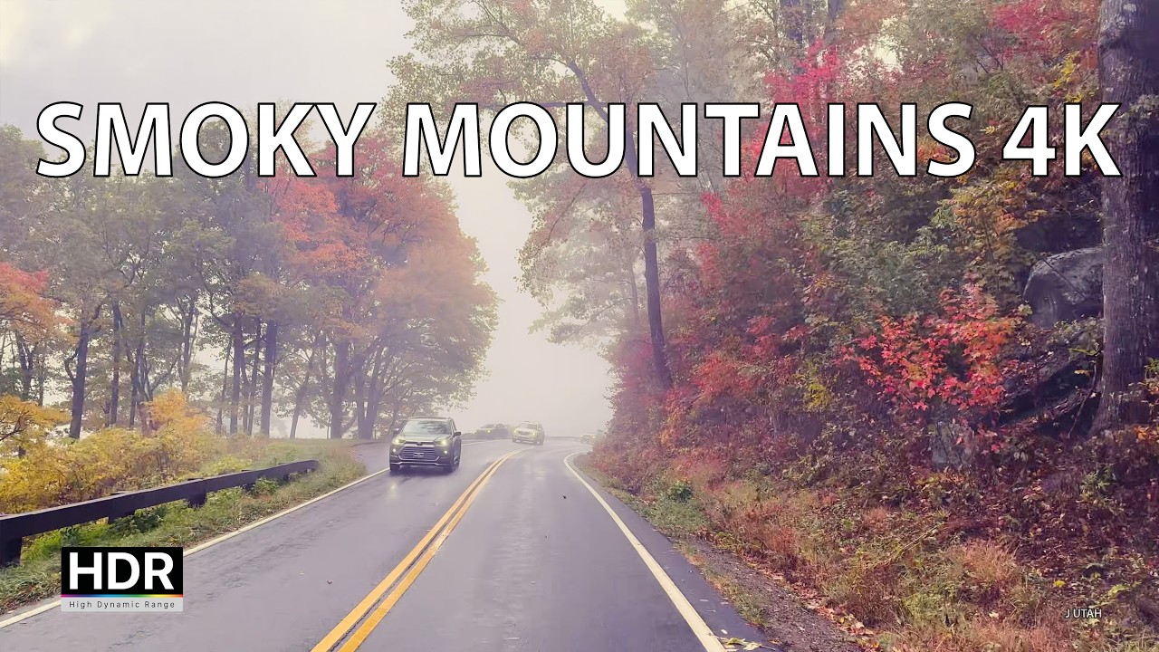 Great Smokey Mountain National Park 4K - Driving Into The Clouds - America's #1 National Park