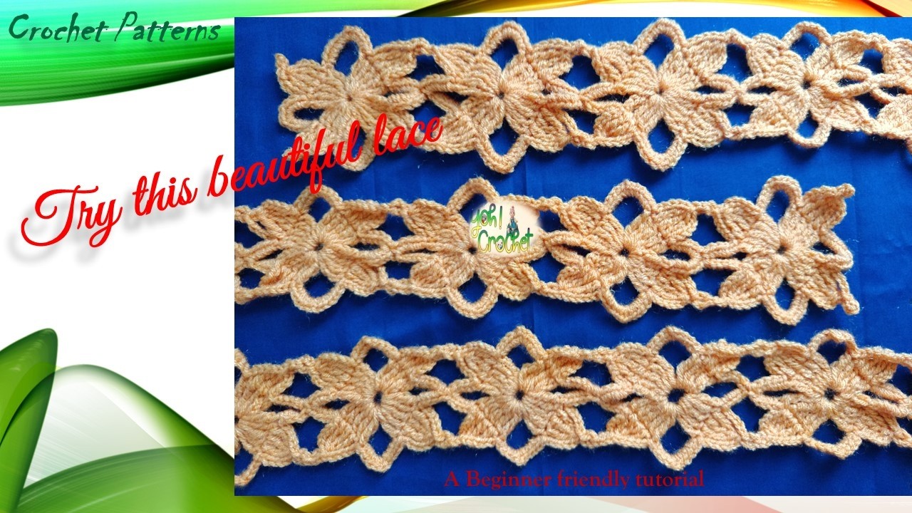 Crochet  Flower Lace || Perfect for Tops Afghans Shawls