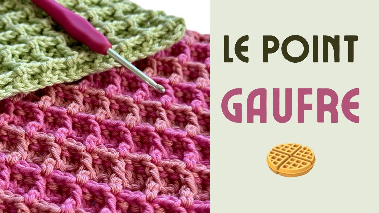 Point gaufre au crochet avec diagramme - waffle stitch