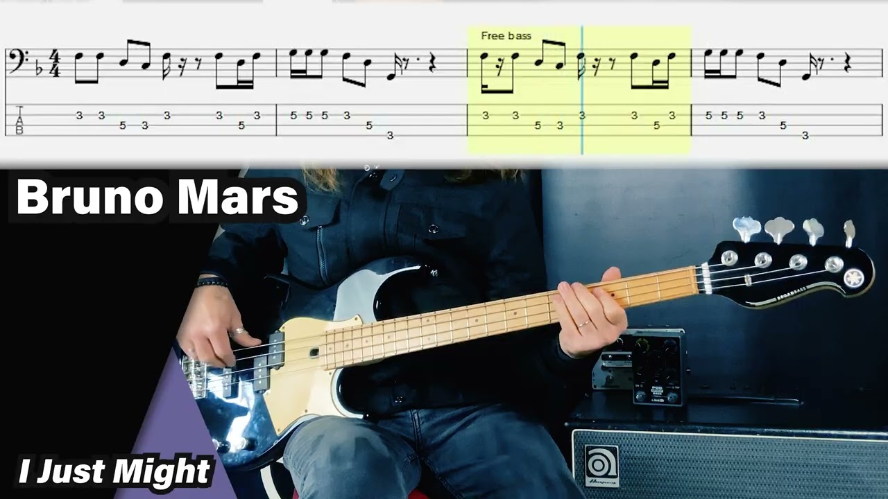 Bruno Mars - I Just Might (Bass Cover With Tabs) #basscover #brunomars