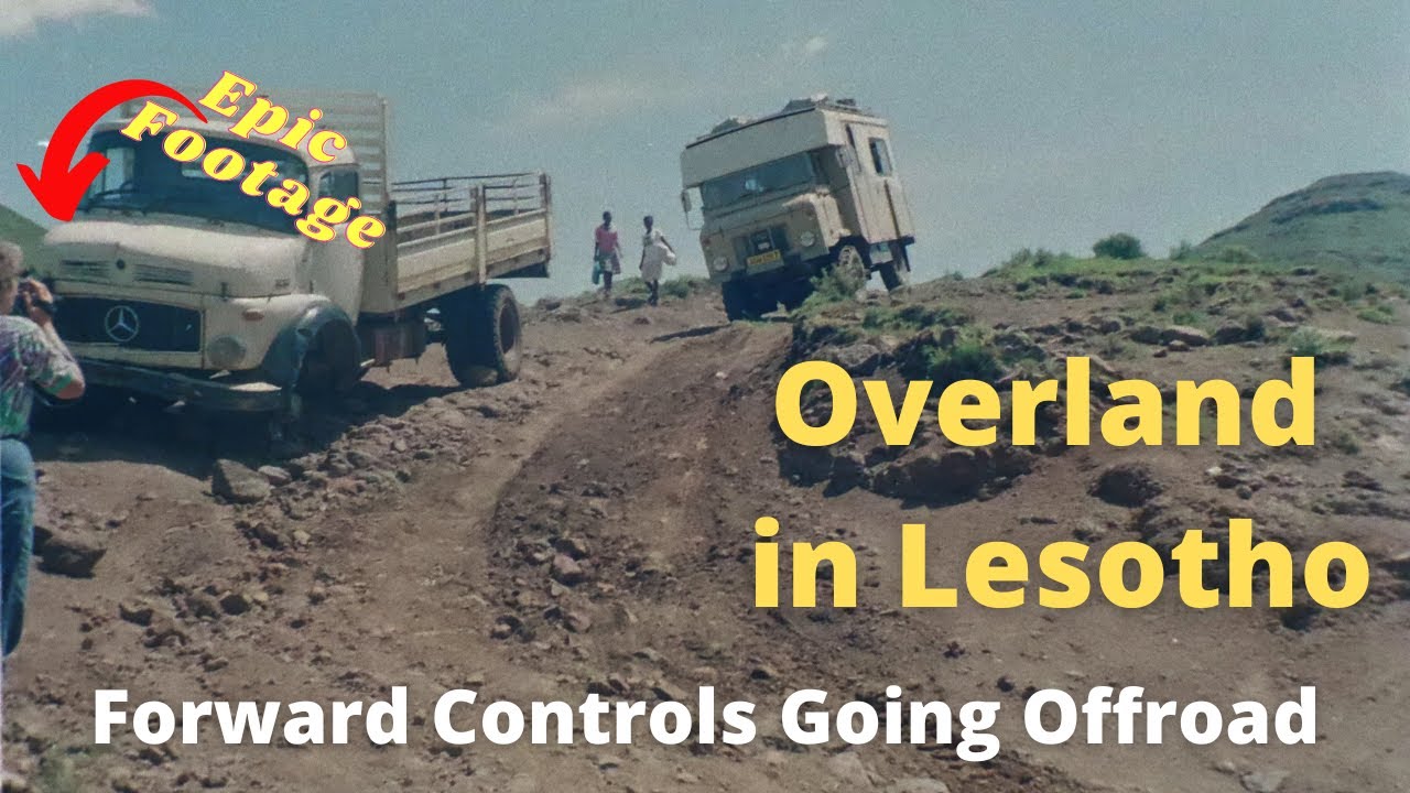 Land Rover Forward control campers drive overland and offroad in Lesotho Southern Africa