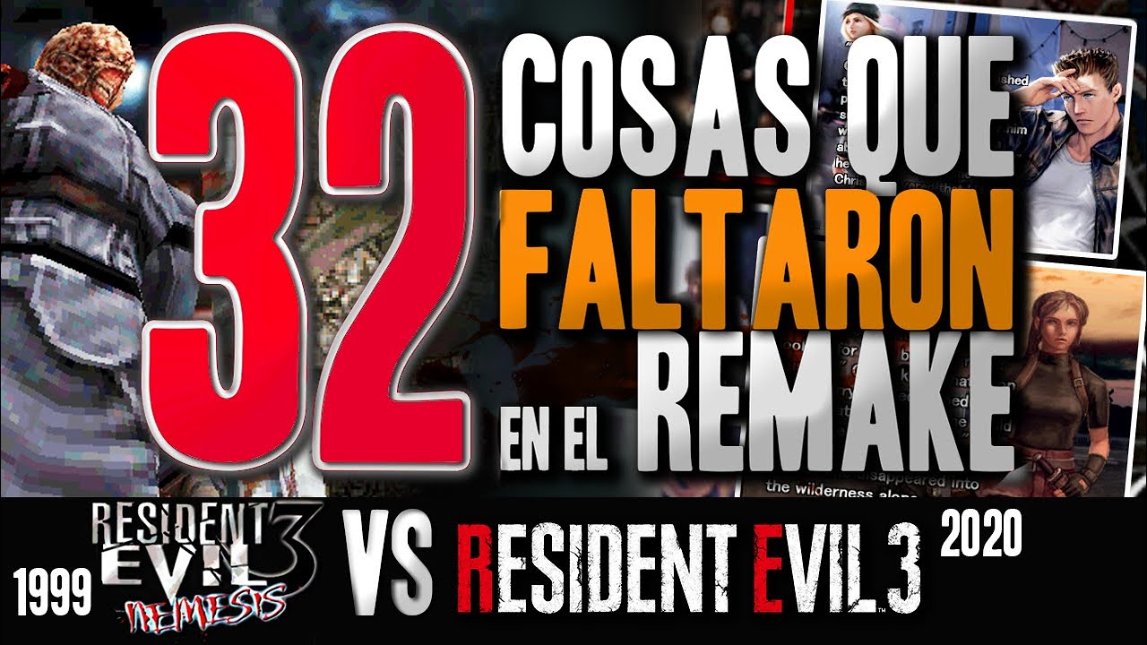 32 COSAS QUE FALTARON EN RESIDENT EVIL 3 REMAKE DEL CLÁSICO DE 1999.