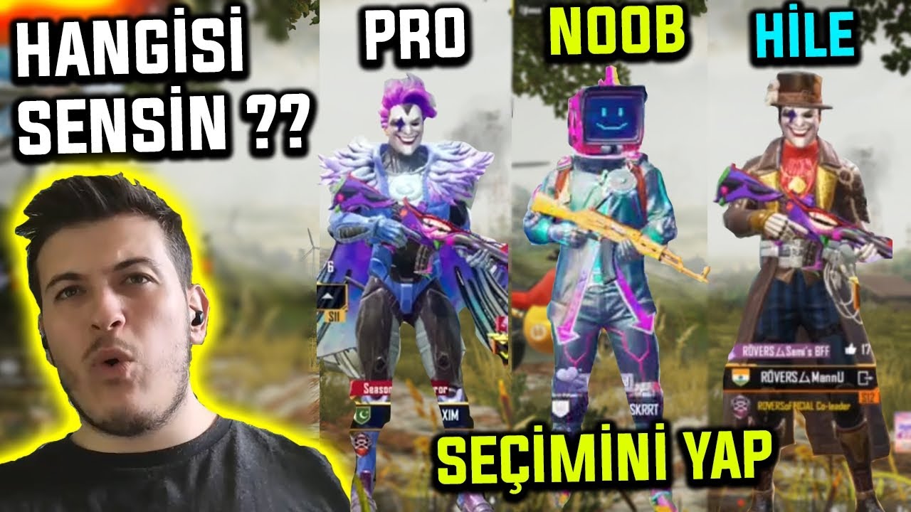 EN İYİ HİLECİLER VS PROLAR VS NOOBLAR - PUBG MOBİLE TİK TOK