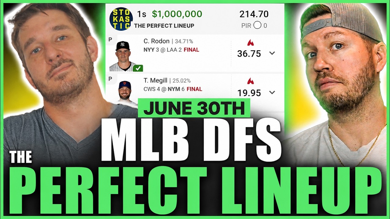 MLB DFS Picks & Strategy | DraftKings Top Plays for Tue June 30