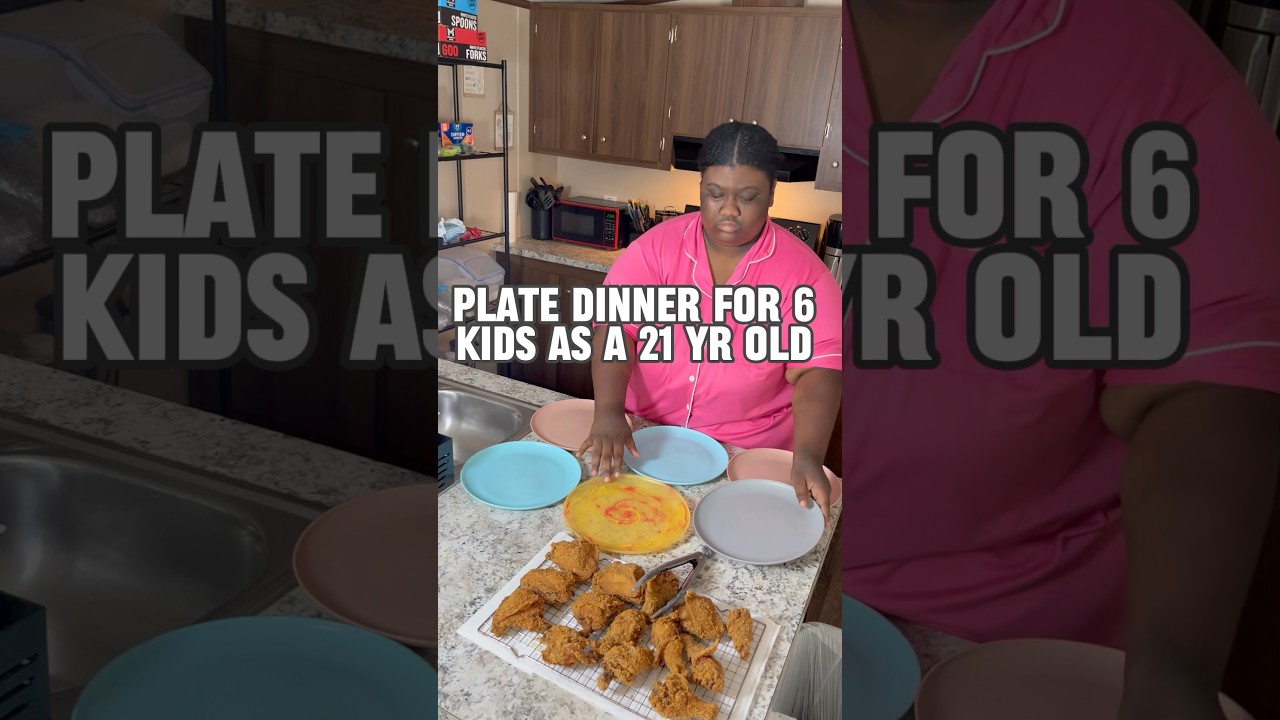 Plate dinner for 6 kids as a 21yr old 🫨#cooking #cookingvlog #cookwithme #dinner