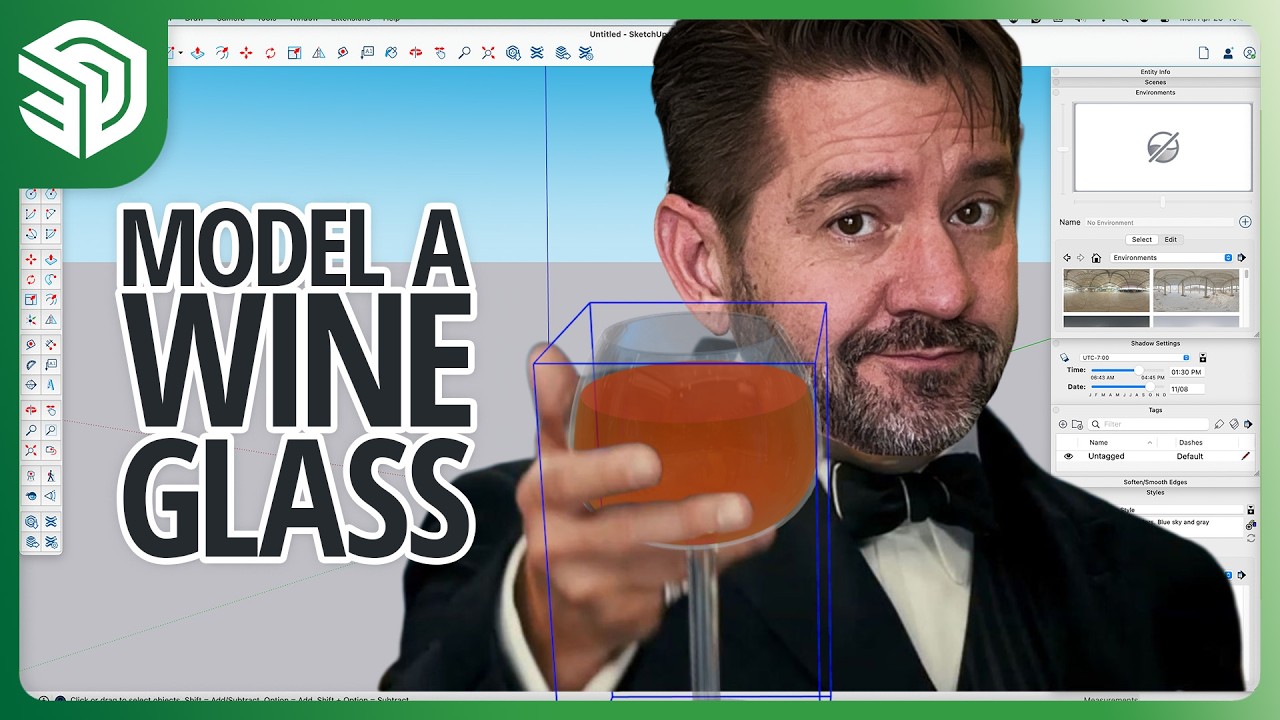 Modeling a Wine Glass in SketchUp