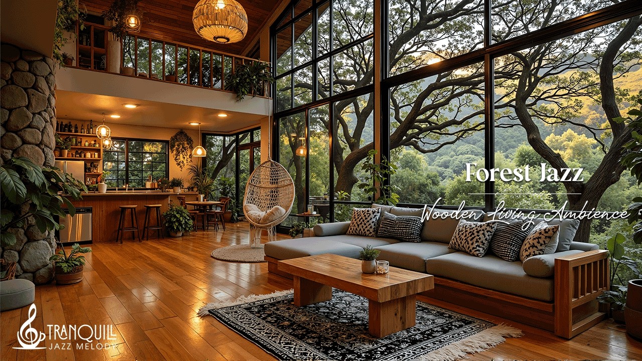 Warm Forest Cafe in Tranquil Jazz Ambience | Smooth Jazz For Calm Relaxation to Work, Study & Relax