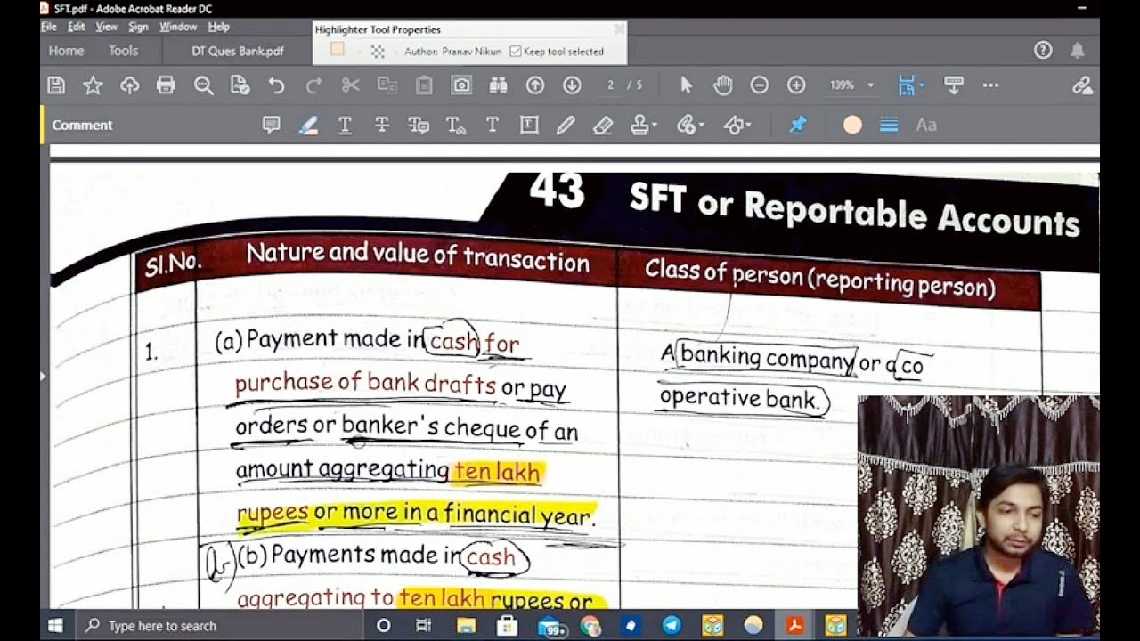 SFT Reporting (Statement of Financial Transactions)| DT |CA Final | Bhanwar Borana Compact| AY 20-21