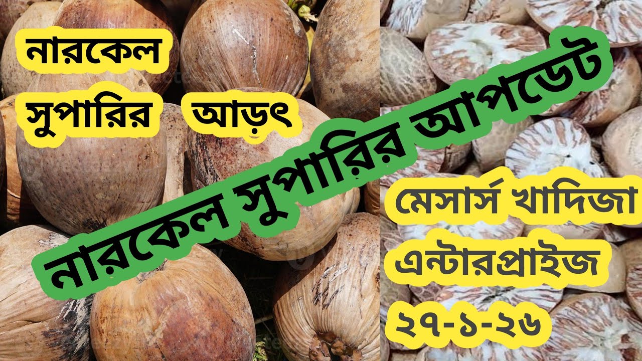 নারকেল সুপারির আপডেট নারকেল সুপারির আড়ৎ মেসার্স খাদিজা এন্টারপ্রাইজ ২৭-১-২৬