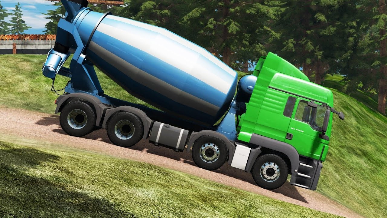 BeamNG Drive - 8x4 MAN TGS Concrete Truck on the American Road Part 2