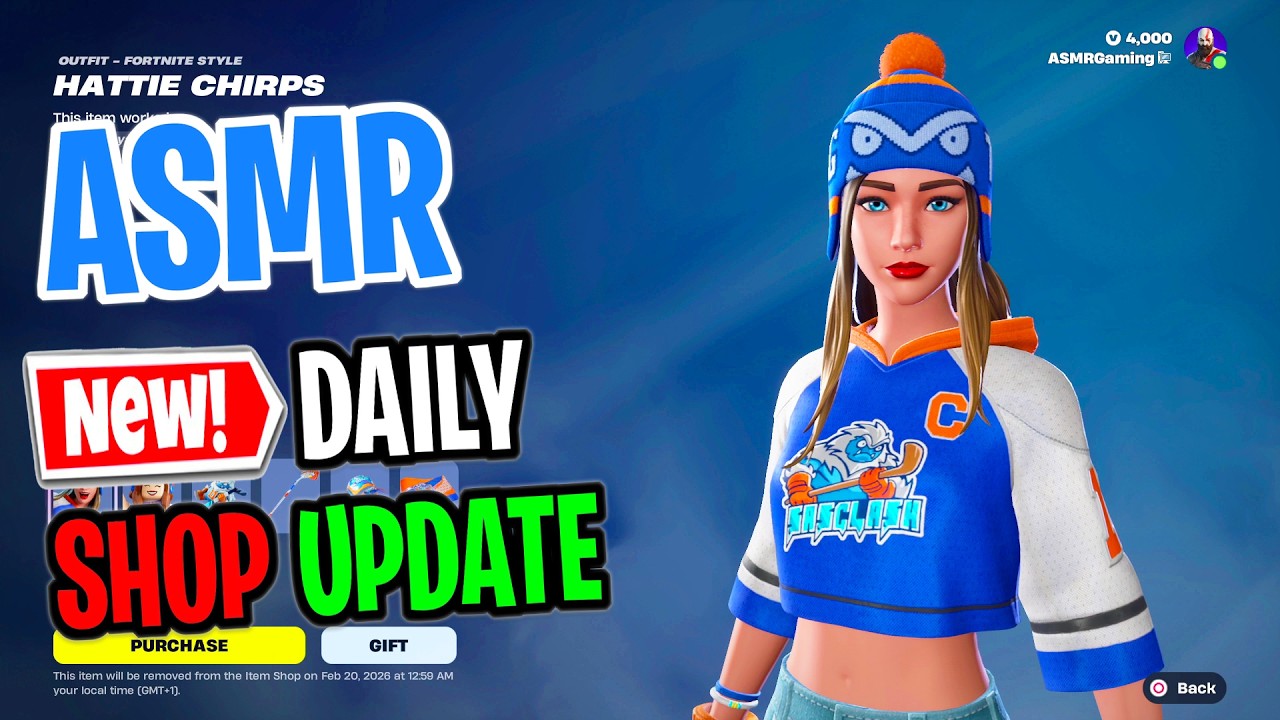 ASMR Fortnite Shop NEW Hattie Chirps Skin! Daily Update Today 🎮🎧 Relaxing Whispering 😴💤