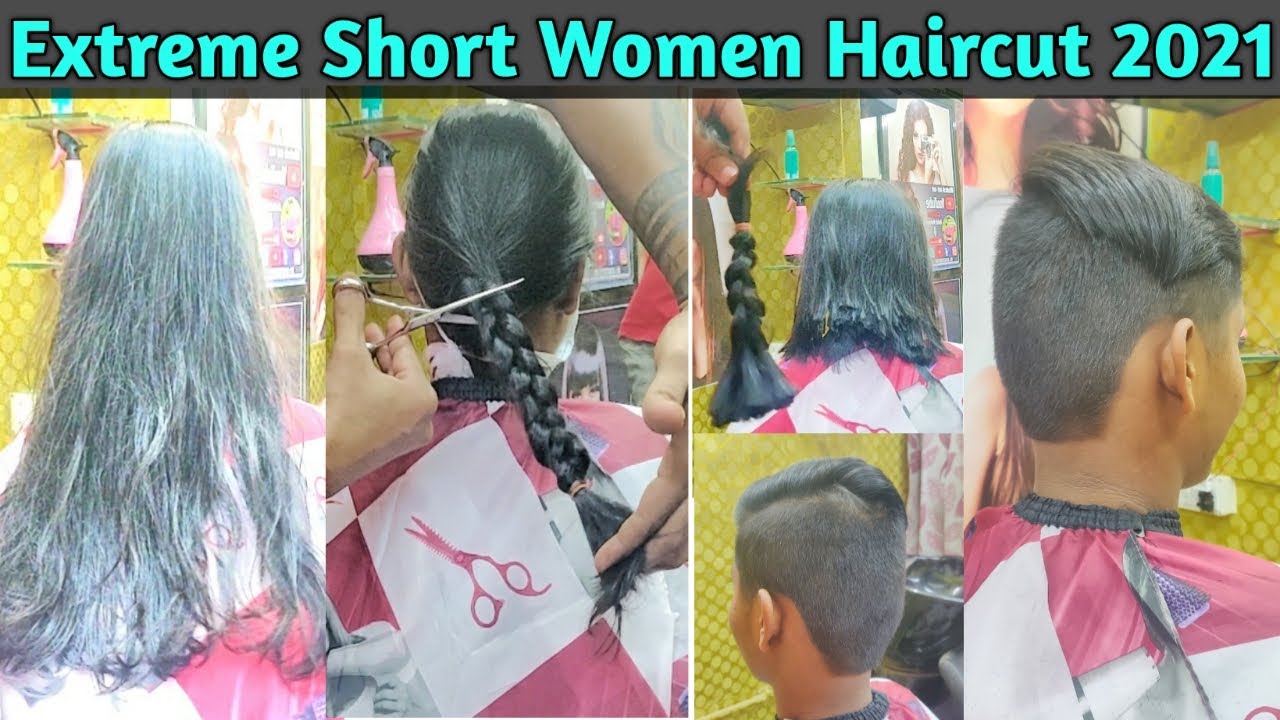 Extreme Short Haircuts for women 2021/Long to very Short Haircut / Nape shave / Hair Transformation