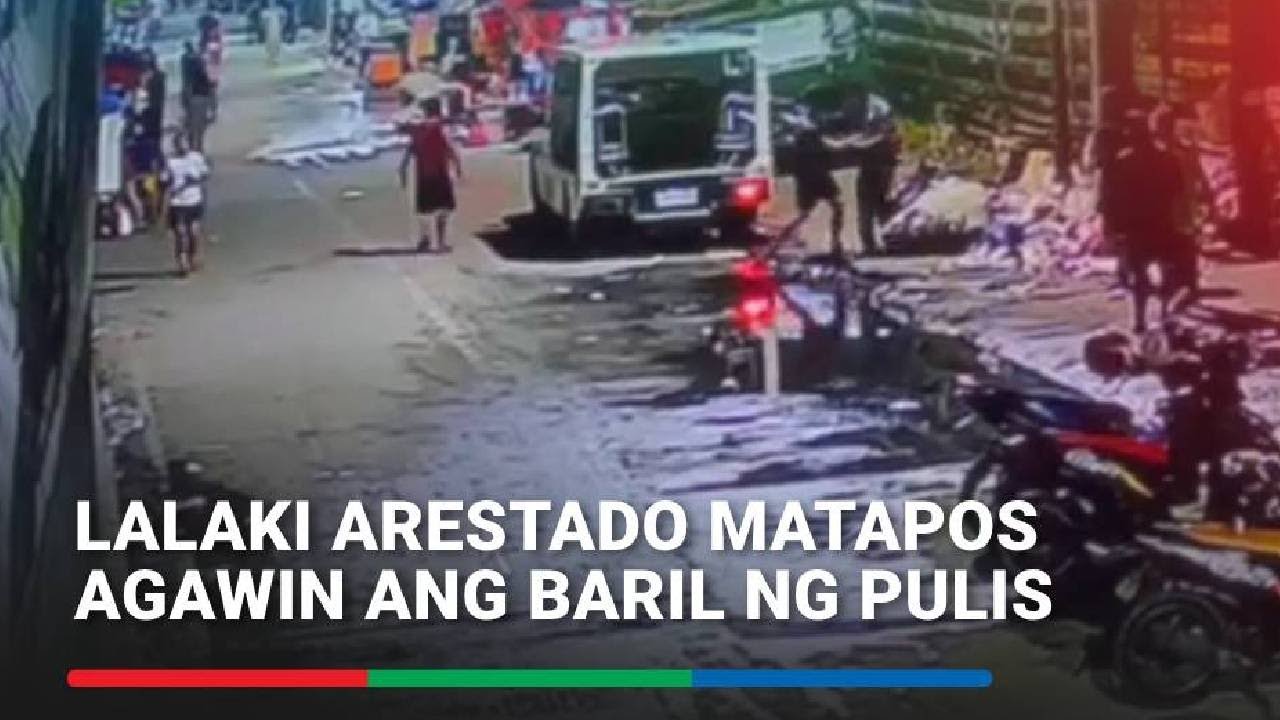 Kuha sa CCTV: Lalaki inagaw ang baril ng pulis sa Para&Atilde;&plusmn;aque | ABS-CBN News