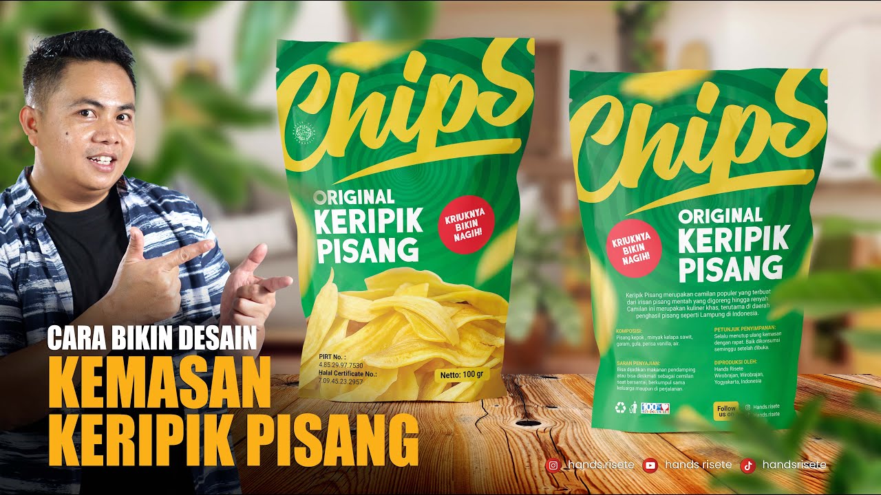 Cara Membuat Desain Kemasan Keripik Pisang Keren by Hands Risete