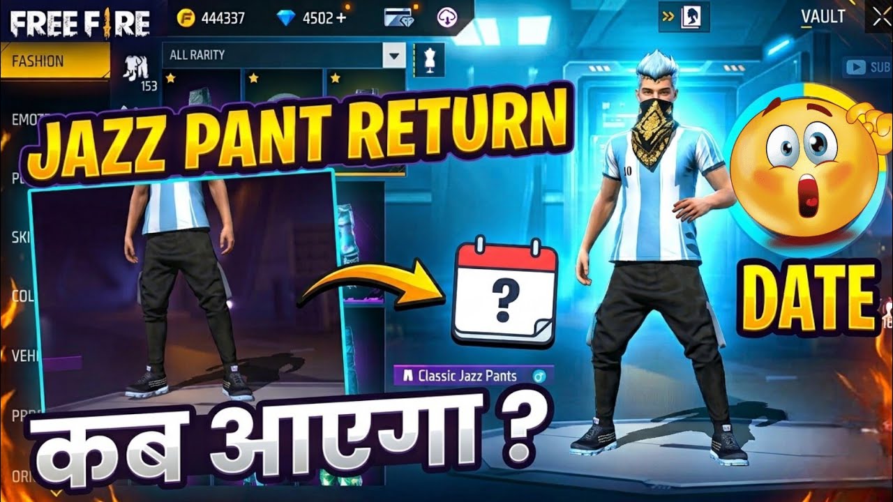 Classic Jazz Pant Return Event | Free Fire Mein Classic Jazz Pant Kab Aayega Jazz Event Confirm Date