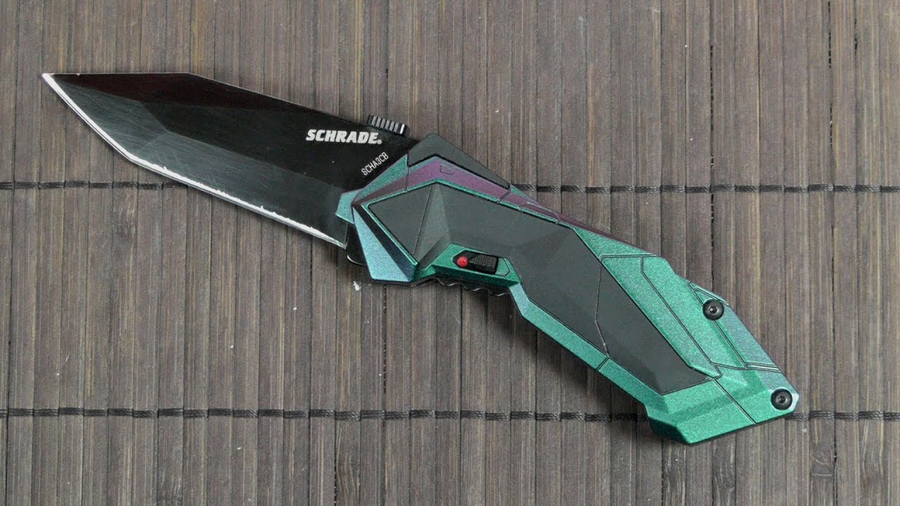 Futuristic Schrade assisted opening knife (SCHA3CB) - review