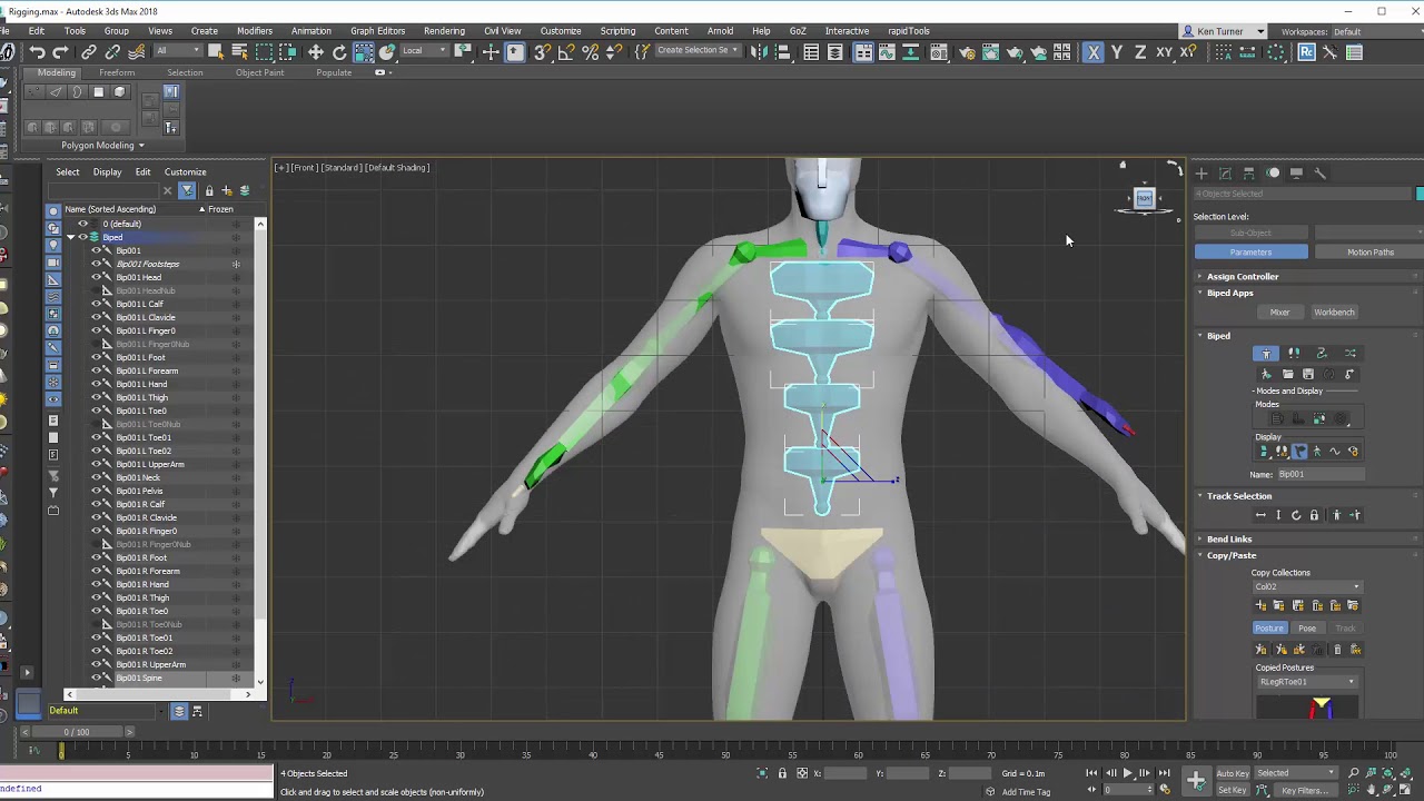 3dsMax biped and skin mod 01