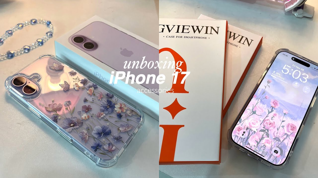 Распаковка аксессуаров для iPhone 17 (лавандового цвета) 🌷 Коллекция цветочных чехлов GVIEWIN, ви...
