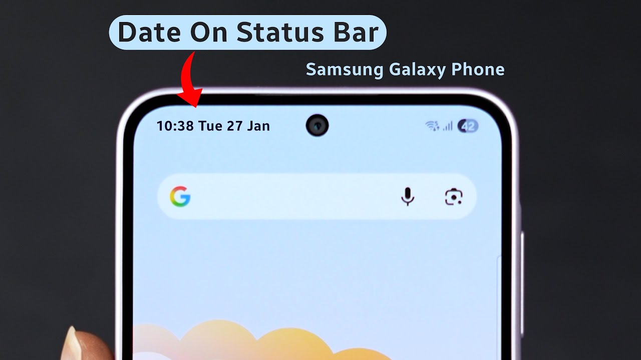 Как отобразить дату в строке состояния телефона Samsung Galaxy?