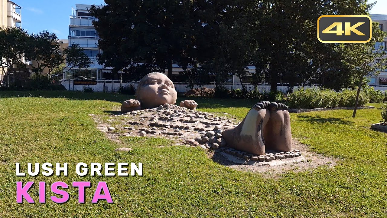 Walking around lush green Kista (Sweden) (2022) | 4k