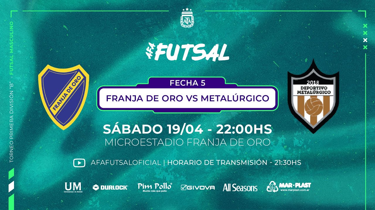 ⚽🇦🇷 Futsal | Primera B masculina 2025 | Fecha 5 | Franja de Oro vs Metarlúgico